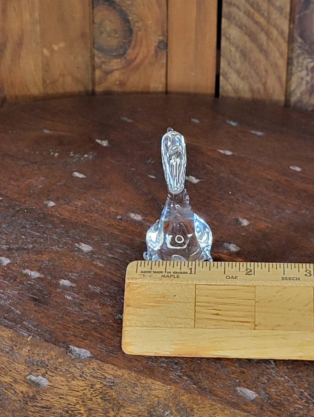 Clear Handblown Glass Duck Figurine